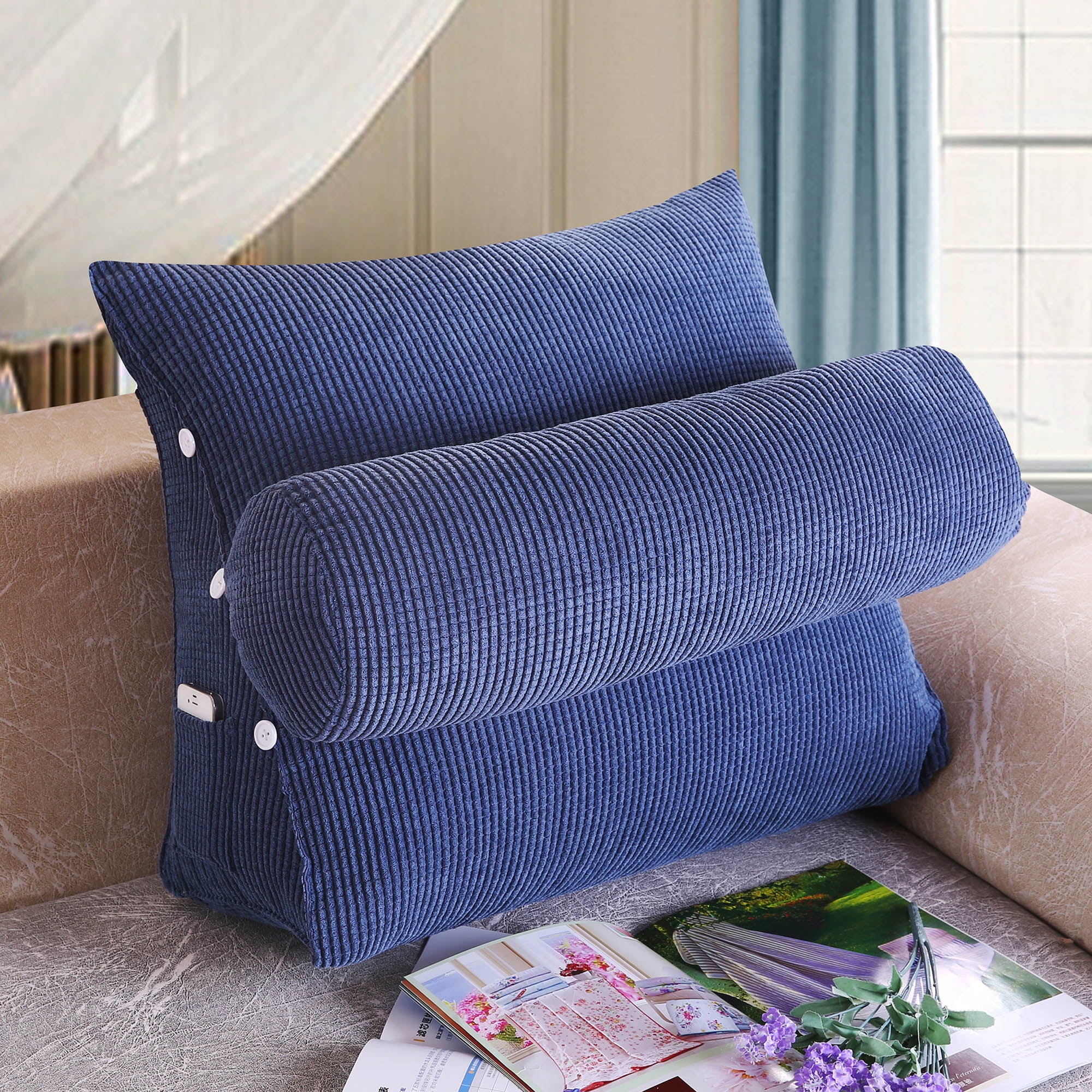 NK Soft Reading Pillow Triangle Back Cushion Pillow Sofa Bed Office