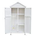 thumbnail image 6 of CQSXDA 67 Inch Spacious White Fir Wood Storage Shed with Double Doors for Outdoor Organization Solutions, 6 of 12