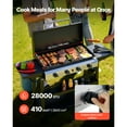 thumbnail image 3 of KFFKFF 4-Burner Propane Griddle with Wheels, 29-Inch Flat Top Grill for Outdoor Cooking, Features Lid,28000 BTU Heat Output, Ideal for Pan-Frying, Grilling, Stir-Frying, and BBQ,Pulse Ignition System, 3 of 9