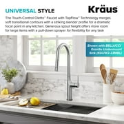 Kraus OlettoTall Modern Single-HandleTouch Kitchen Sink Faucet with Pull Down Sprayer in Spot Free Stainless Steel