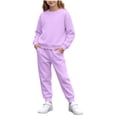 thumbnail image 3 of Edvintorg Toddler Girl Outfits 2 Piece Sets Long Sleeve Sweatshirt and Elastic Waist Sweatpants Winter Warm Girls' Clothing Sets 1-13Y, 3 of 10