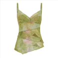 thumbnail image 1 of Blusas Florales Y2K para Mujer, Cuello en V, Dobladillo Irregular, Sin Mangas, Tirantes Finos Verde L, 1 of 9