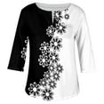 thumbnail image 4 of ADSSDQ Womens Shirts Plus Size 3/4 Sleeve Tops For Women Trendy Dressy With Pocket V Neck Tunic Tops Elbow Length Floral Pattern Maternity T Shirts Fall Summer Clothes Gray 3XL, 4 of 5