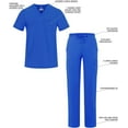 thumbnail image 3 of Adar Addition Go-Everyday Scrub Set For Men - Stylish Scrub Top & Cargo Scrub Pants - A9800 - Royal Blue - XL, 3 of 7