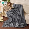 thumbnail image 3 of ROSEKIND Striped Blanket | Premium Faux Fur Touch Ribbed Throw for Sofa & Bed, Cozy Gift for Adults & Friends-40x60in, Silver Cloud, 3 of 6