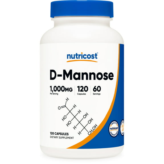 Nutricost D-Mannose 500mg, 120 Capsules - 1000mg Per Serving, Non-GMO and Gluten Free Supplement