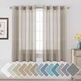thumbnail image 1 of Decorative Home Fashion Linen Sheer Drapes Light Filtering Solid Curtains for Window, 1 Pair Natural Open Weave Linen Curtains Sheer Grommet Top (Set of 2, 52 by 63 Inch, Taupe), 1 of 7