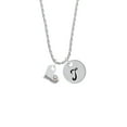 thumbnail image 2 of Delight Jewelry Heart with ''Basketball'' and AB Crystal Silvertone Script Initial Disc - T - Charm Necklace, 20"+3", 2 of 4