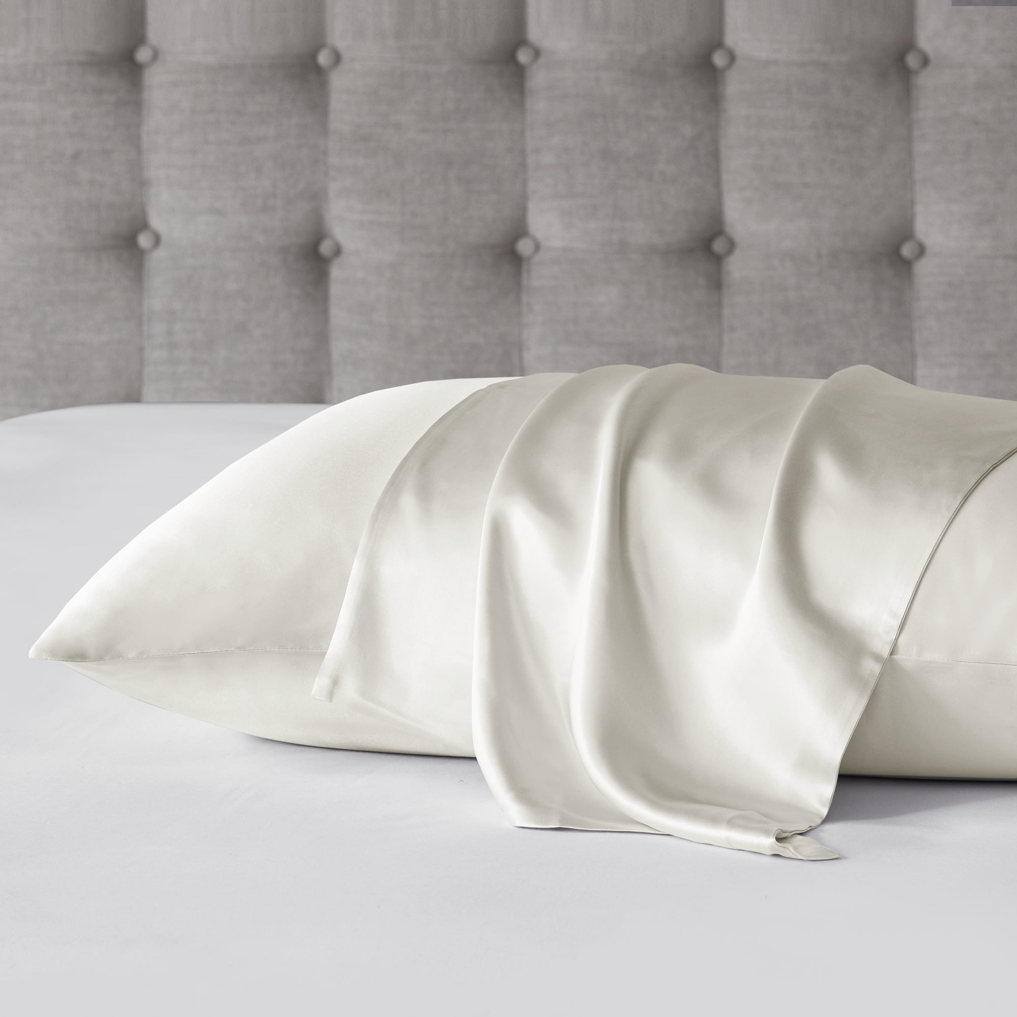 Madison Park Silk 100% Mulberry Single Pillowcase, Queen - Ivory