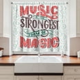 thumbnail image 2 of Ambesonne Rock and Roll Kitchen Curtains, Retro Calligraphy, 55"x39", White Multicolor, 2 of 3