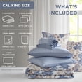 thumbnail image 4 of Regency Heights Cal King Comforter Set with Sheets, Soft Brushed Bed in A Bag with Diamond Printed Bed Sheetss, 7 Piece Bedding Sets with Flat Sheet and Fitted Sheet, Blue, 4 of 8