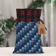 thumbnail image 5 of Kdxio Pixel Grid Christmas Drawstring Bags Xmas Buffalo Plaid Candy Bags Linen Treat Bags Christmas Gift Bags for Presents-Black, 5 of 8