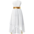 thumbnail image 4 of Oyolan Robe Sans Manches Ourlet Irrégulier Métallique avec Pantalon Grand Blanc 10, 4 of 5