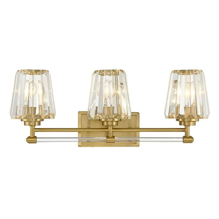 

Garnet 3 Light Bathroom Vanity Light in Warm Brass