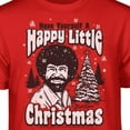 thumbnail image 2 of Teelocity Bob Ross Happy Little Christmas Scene Graphic T-Shirt (Small - Standard Fit, Red), 2 of 4