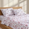 thumbnail image 6 of Color Sense 100% Cotton King  Snowflake Flannel Sheet Set, Double Brushed and Extra Warm 4-Piece Set, 6 of 9