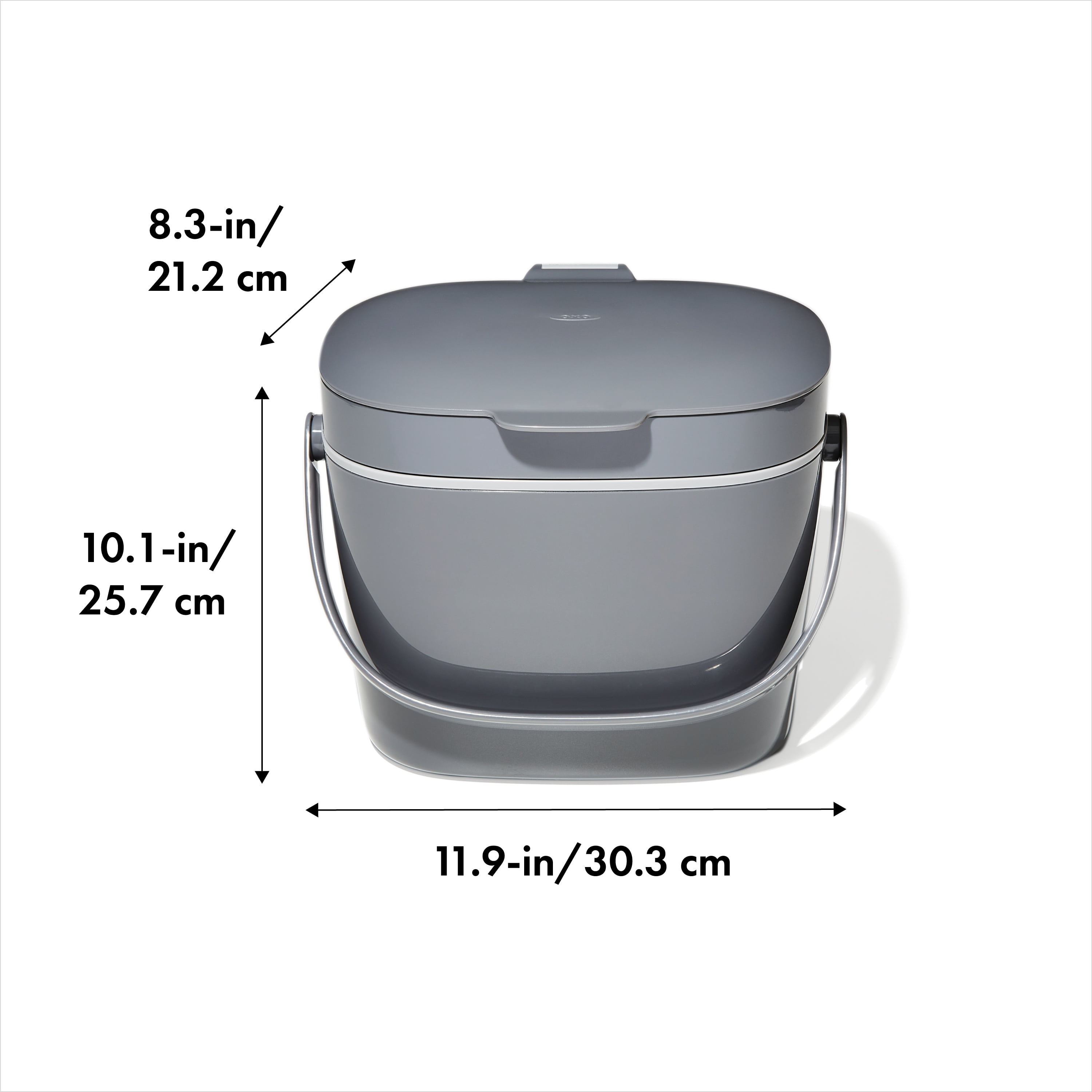 OXO 1.75-Gallon Kitchen Compost Bin with Lid, Charcoal