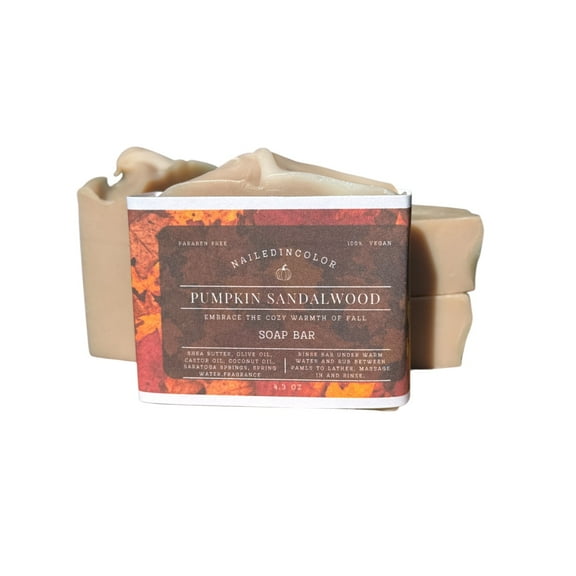 Pumpkin Sandalwood Bar Soap, Hand Cleanser, Women, Teens, Fall Seasonal Scent, Decor