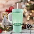 thumbnail image 4 of Sip With Color 24oz Glass Water Bottle Cup with Lid and Straw, Teal Cupcake, 4 of 5