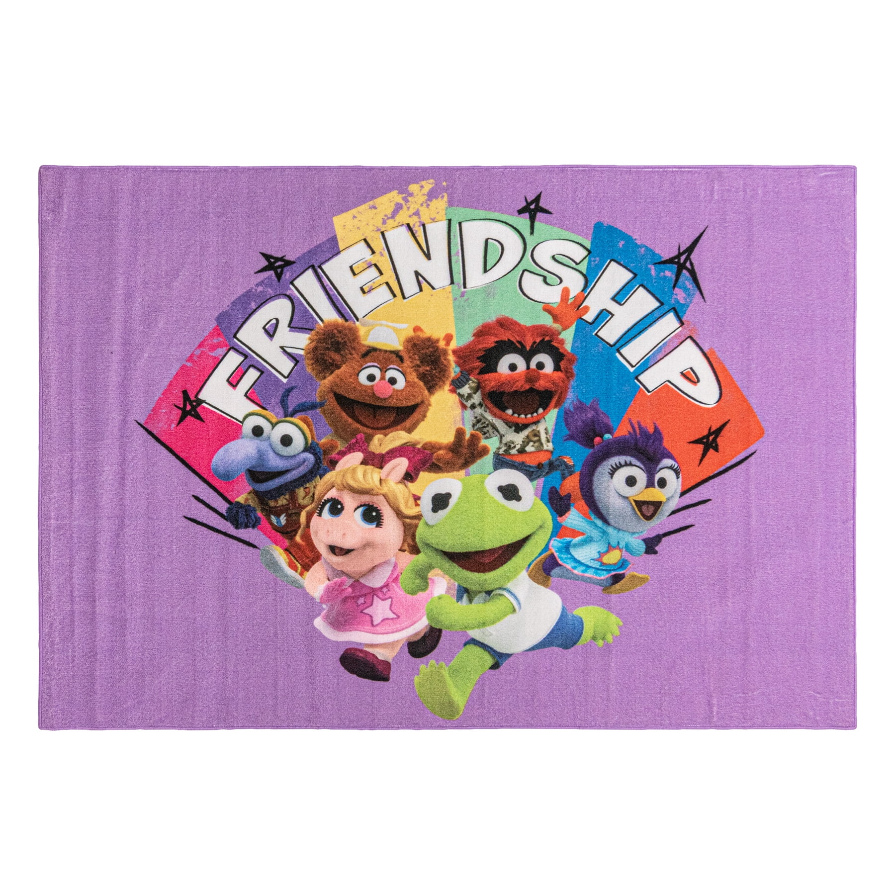 Muppet Babies HD Digitally Printed Rug, 4'6"x6'6", Multi-Color