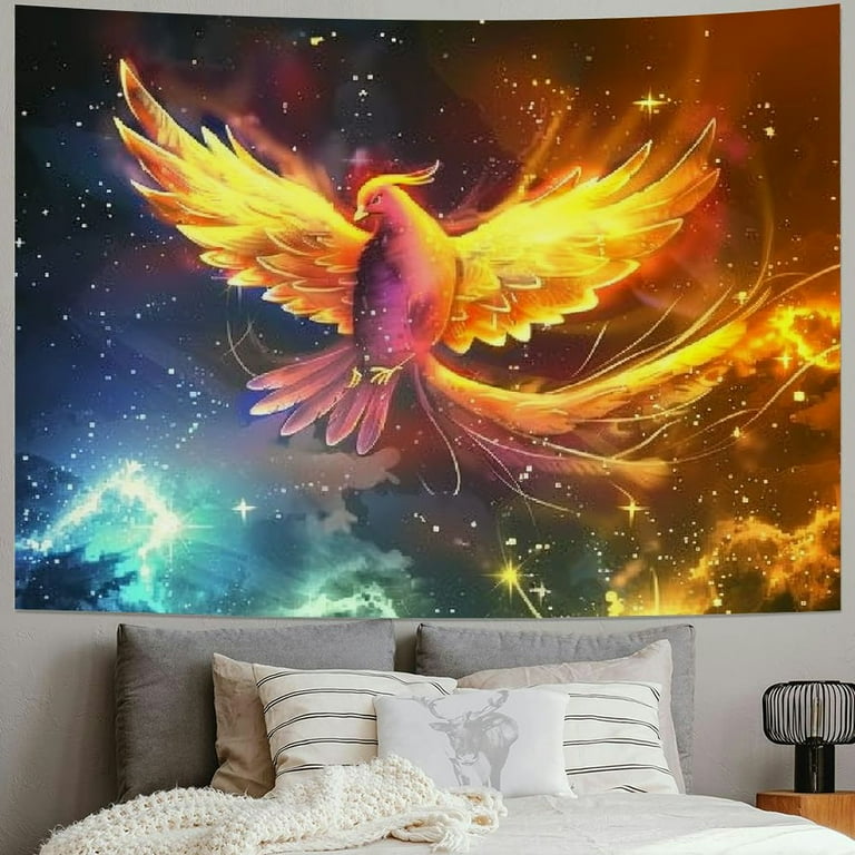 BCIIG Secular Bird Tapestry Phoenix Flame Bird Tapestry Psychedelic Anime Animal Flying to the Sky Blanket Art Aesthetic Wall Hanging Bedroom Living Room College Dorm Poster Decor 50x40inch Walmart ...