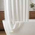 thumbnail image 3 of Unique Bargains Boho Plaid Blend Shower Curtain Sets with Hooks White 72"W x 72"L, 3 of 7