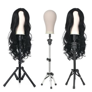 FreeLung Cork Canvas Wig Head Stand 21 inch Mannequin Head with Table Stand  for Making Wigs 