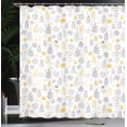 thumbnail image 4 of Ambesonne Modern Shower Curtain, Wild Forest Leaf Flowers, 69"Wx84"L, Grey Mustard White, 4 of 5