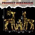 thumbnail image 4 of 3-Piece 2.4 FT 2D Family Elk Christmas Decoration 110L Warm White LED String Lights, Durable Iron Frame & Plastic, Courtyard Elk Decoration, Rainbow, 4 of 9