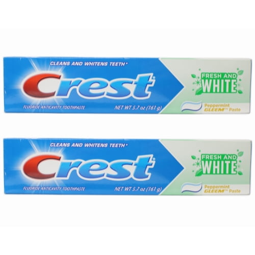 2 pack Crest Fresh and White Toothpaste 5.7 Oz (Formerly Gleem