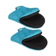 thumbnail image 4 of 2 piezas de guantes de horno de mitadios de mini horno con bucle colgante horno lavable mitteno gadgets soporte para macetas para barbacoa de parrilla Azul, 4 of 8