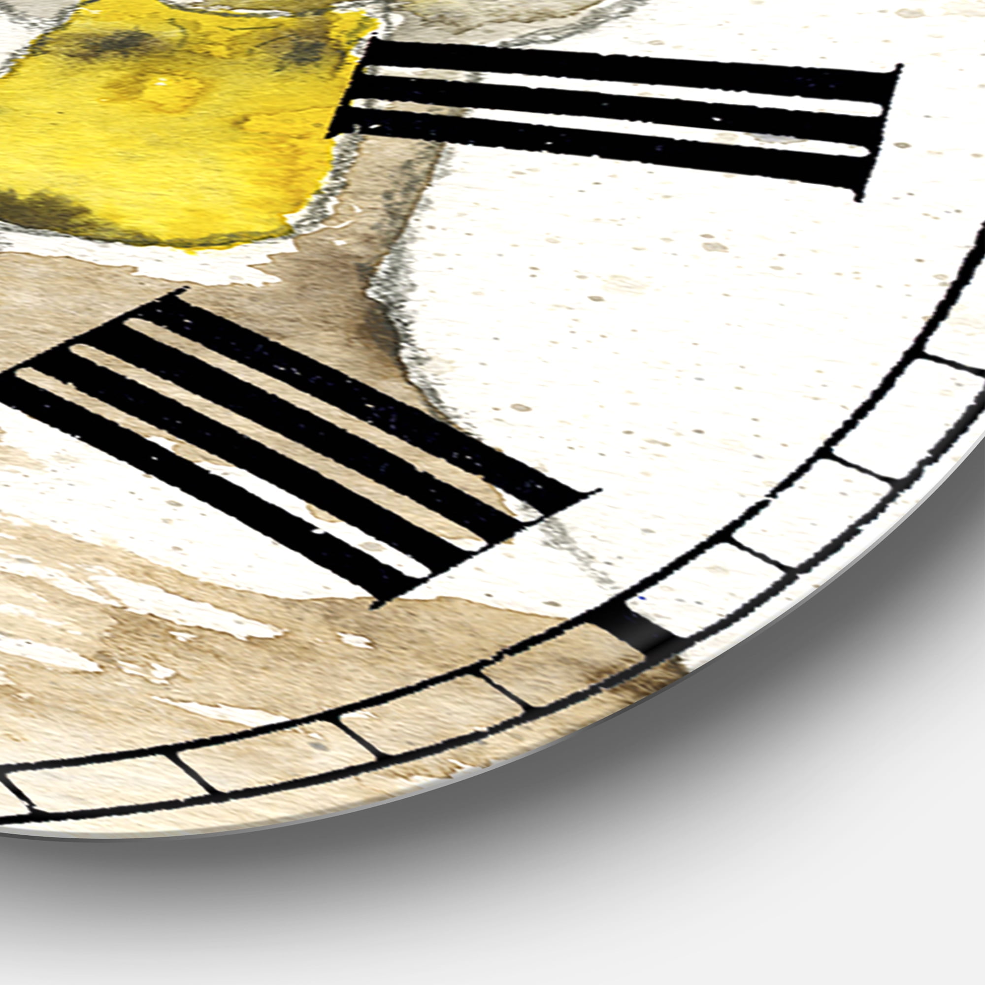 Designart Oversized White Analog Round Farmhouse Modern Wall Clocks, CLM25213-C23