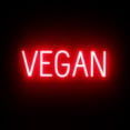 thumbnail image 1 of SpellBrite VEGAN LED Sign for Business. 21.2" x 6.3" Red VEGAN Sign Has Neon Sign Look With Energy Efficient LED Light Source. Visible from 500+ Feet, 8 Animation Settings., 1 of 4