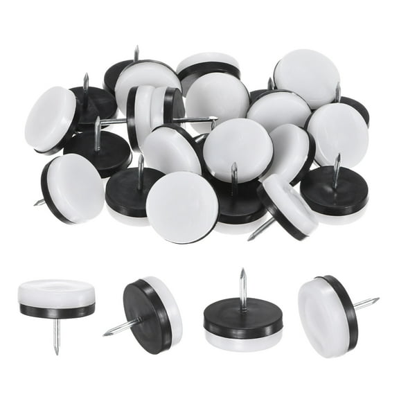 Uxcell 24-Pack Furniture Sliders, 1.2" Nail-on Chair Leg Protectors for Hardwood Floors/Table/Chair/Wooden Floors [White]