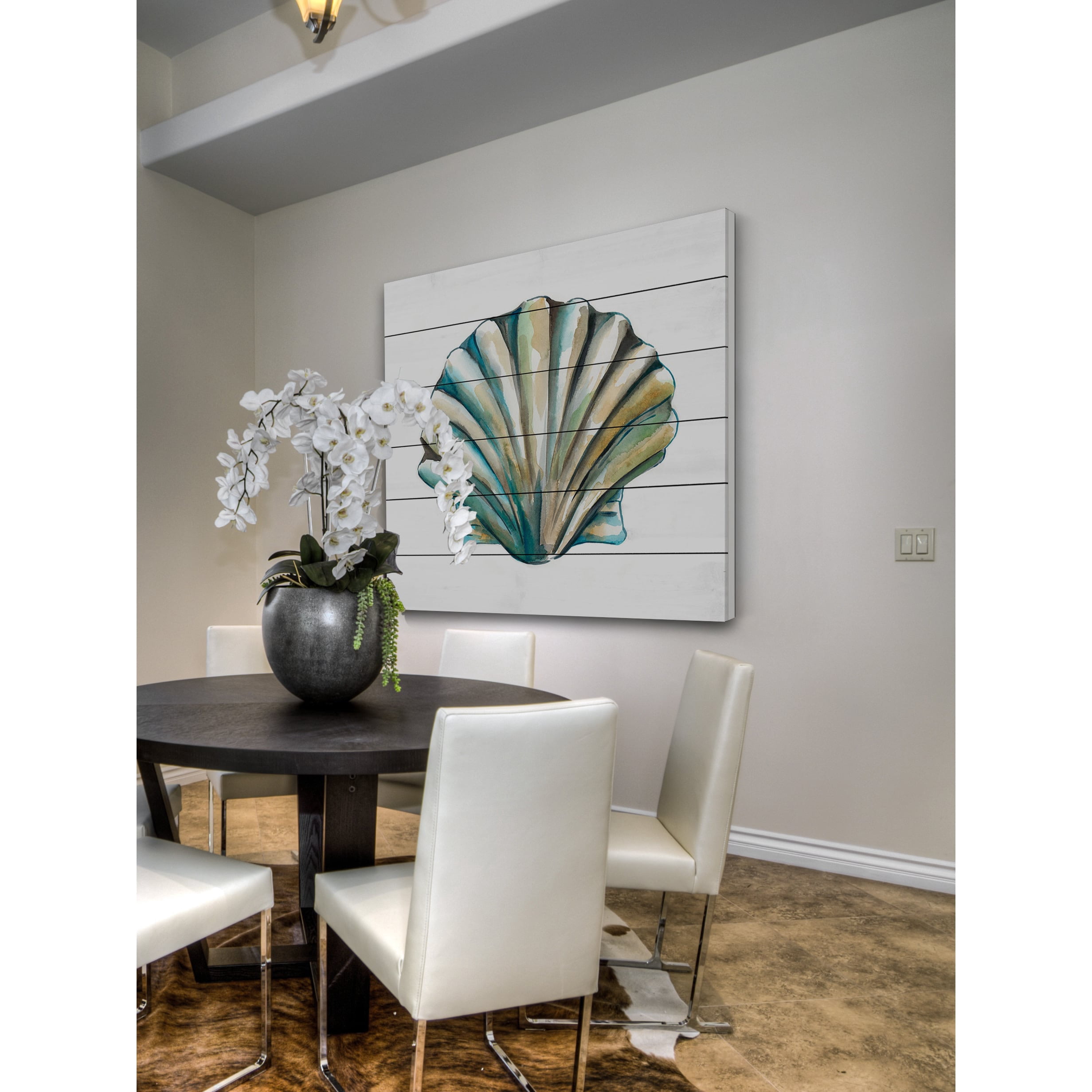 Marmont Hill "Aquarelle Shells VI" Painting Print on White Wood
