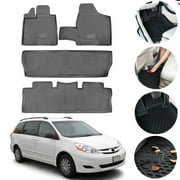 Floor Mats Liner 3D Molded Gray Set 4 Pieces for Toyota Sienna 2004-2010