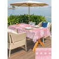 thumbnail image 4 of Outdoor Tablecloth with Umbrella Hole and Zipper, Christmas Snowflakes Rectangle Table Cloth 60x120 Inch Waterproof Tablecloth, Winter Xmas Pine Leaf Pink Picnic Table Cover for Patio Camping, 4 of 7