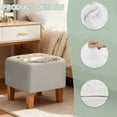 thumbnail image 7 of SCRAWLGOD Swan Floral Print Light Beige Footstool Slipcover, Square Ottoman Cover Footrest Sofa Slipcovers Soft Footstool Covers Slipcovers Stretch Furniture Protector with Anti-Slip Band, 7 of 7