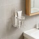 thumbnail image 4 of Soporte de Pared para Cepillos de Dientes con Vaso para Enjuague Bucal - Soporte Adhesivo para Cepillos de Dientes Sin Taladro para El Baño - Organizador de Cepillos de Dientes de Plástico para Encim, 4 of 6