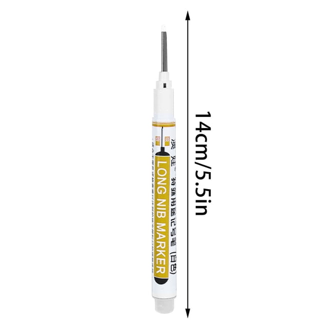 Vwrxbz Deep Hole Marker Long Nib 20mm Oil Based Pen with Ruler for Woodworking Tile Drilling Position Marking