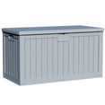 thumbnail image 5 of Patiowell 230 Gallon Deck Box, Waterproof Large Outdoor Lockable Storage Box with Divider for Patio Furniture and Garden Tools, Gray, 5 of 8