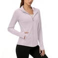 thumbnail image 5 of TOUMENY Women's Zip Up Hoodie Lightweight Sun Protection UPF 50+ Long Sleeve Slim Fit Athletic Jacket Casual Running Hiking Travel Workout Top Pink XXL, 5 of 6