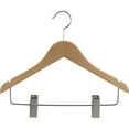 thumbnail image 2 of International Hanger Wooden Junior Combo Hanger, Natural Finish with Chrome Hardware, Box of 100, 2 of 4