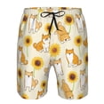 thumbnail image 4 of Disketp Men'S Swim Trunks Hawaiian Breathable Surf Beach Swimsuits Mesh Lining Beach Shorts With Pockets-Shiba Inu Dog And Sunflower, 4 of 9