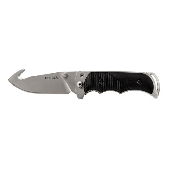 Gerber Freeman Guide Folder Knife, Gut Hook, Plain Edge, Nylon Sheath