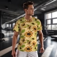 thumbnail image 3 of Wukai Sunflowers Print Men's Short-Sleeved Mesh T-Shirt,Quick-Dry Short Sleeve Workout T-Shirt-Medium, 3 of 8