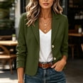 thumbnail image 2 of Qiggri Women's Cropped Blazer 2 Button Notched Lapel Jacket Casual Long Sleeve Slim Fully Lined Office Business Work Suit Coat M, 2 of 9