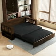 thumbnail image 2 of 3-in-1 Convertible Sleeper Sofa Bed,Modern Velvet Loveseat Couch with Pull Out Bed,Small Loveseat Futon Sofa Bed with Convertible Office Desk,Black, 2 of 9