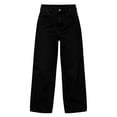 thumbnail image 4 of BODOAO Women's High Waisted Wide Leg Jeans Baggy Straight Leg Denim Pants with Pockets Button Fly Vintage 90s Skater Trousers Casual Relaxed Fit Jeans for Women Black 4XL, 4 of 5