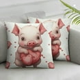 thumbnail image 3 of Pig Pillow Covers Cartoon Pigs Decorative Throw Pillow Covers Cases Home Decor Lovely Animal Cute Pet Pig Pink Herat Love Cushion Case for Couch Sofa Outdoor, 3 of 7